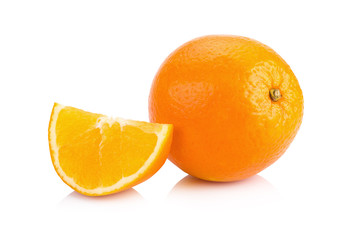 Ripe orange isolated on white background