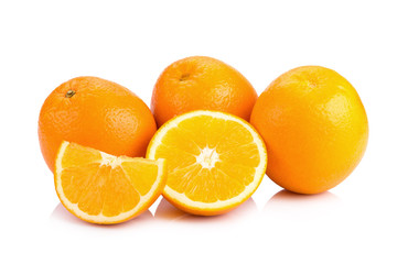 Ripe orange isolated on white background