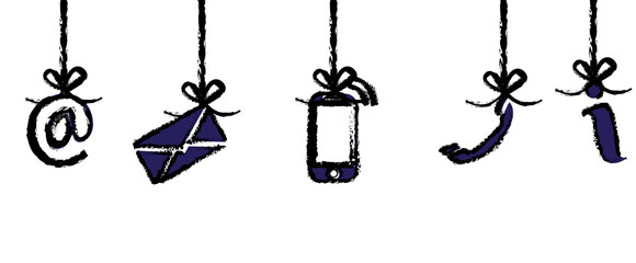 Hängende Icons Blau Kommunikation gezeichnet Vektor