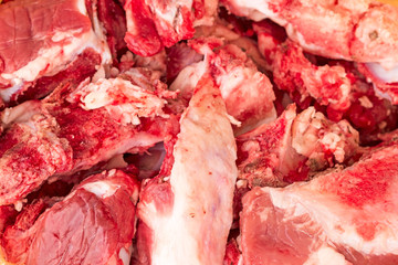 Meat with bones for dogs