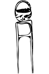 vector sketch of an empty wicker basket