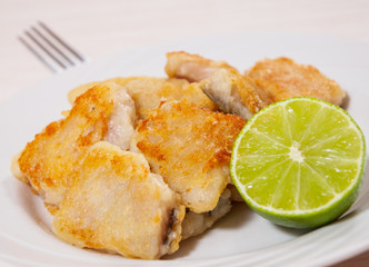 fried pieces of fish fillets