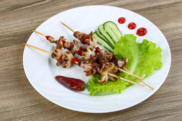 Baby octopus bbq