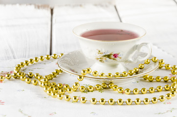 elegant old cup made of genuine porcelain