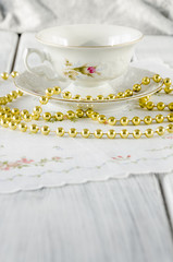 elegant old cup made of genuine porcelain