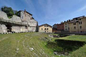 Fototapeta na wymiar Roman theatre in Brescia, Italy