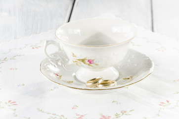 elegant old cup made of genuine porcelain