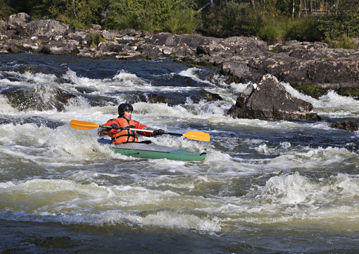 Kayaker In Whitewater