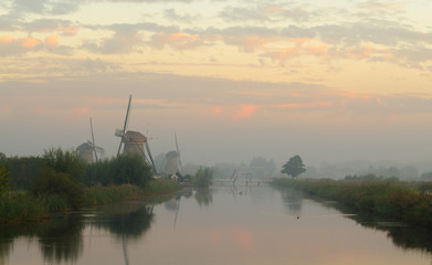 Obraz premium Nice morning at the Windmills in Kinderdijk.