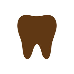 tooth icon, brown icon. eps 10 .