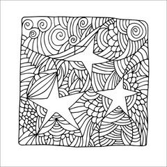 Decorative stars in Square doodle