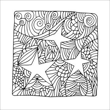Decorative stars in Square doodle