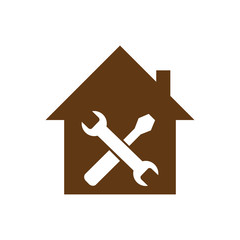 Home repair icon. brown icon