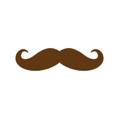 Mustache. Single flat icon. brown icon
