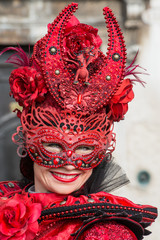 Masked girl with red dragon