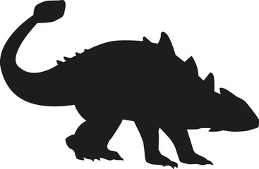 Dinosaur ankylosaurus silhouette