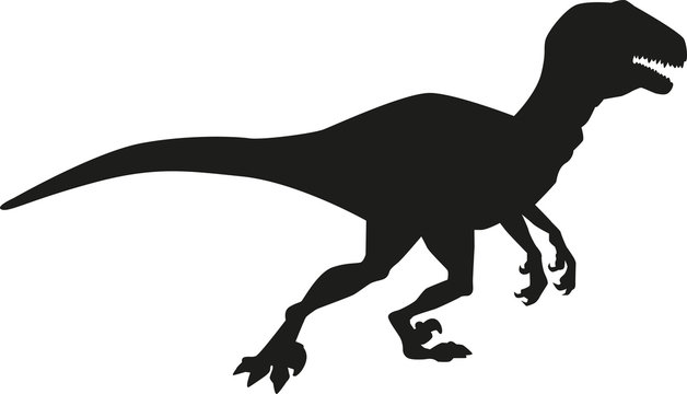 Dinosaur deinonychus silhouette
