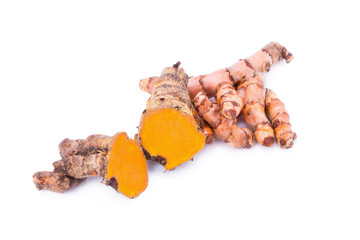 turmeric on white background