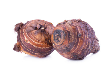 brown taro on white background