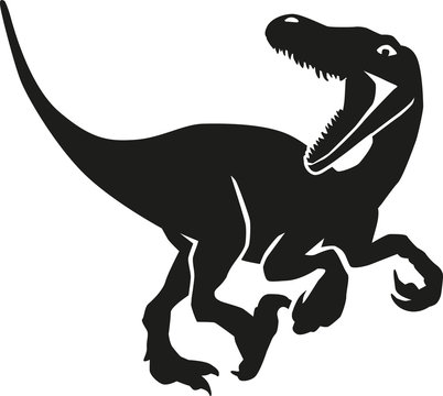 Dinosaur velociraptor hunting