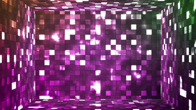 Broadcast Firey Light Hi-Tech Squares Room, Multi Color, Abstract, Loop, HD