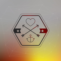 Blurred background with hipster sign