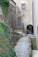 KARLSTEJN, CZECH REPUBLIC - APRIL 30, 2013: Inside Karlstein Castle, Karlstejn, Czech Republic