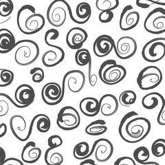  pattern hand draw brush stroke spiral shapes background, illustration design element