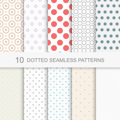 Dotted seamless vector patterns