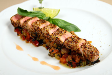Meat spices with vegetables