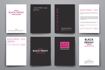 Set of brochure, poster design templates in sale style