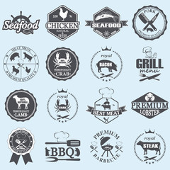 seafood labels and butcher shop 
