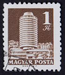 HUNGARY - CIRCA 1969: stamp printed by Hungary, shows hotel Budapest, circa 1969