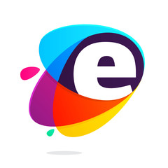 E letter with ellipses intersection logo.