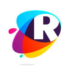 R letter with ellipses intersection logo.