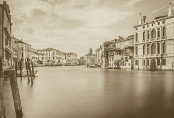 Fototapeta premium Grand Canal scene in b&w, Venice