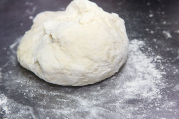 Preparation of the dough. Kneaded dough is gathered into a ball