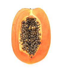 papaya on white background