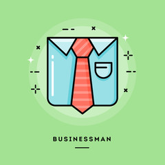 Businessman, flat design thin line banner, usage for e-mail newsletters, web banners, headers, blog posts, print and more