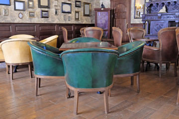 The interior of the lobby bar in the old style