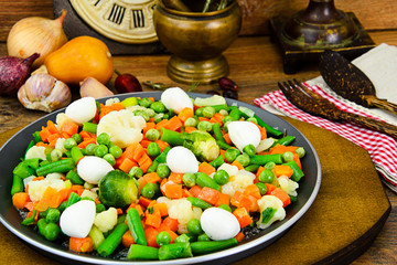 Mexican Mix of Vegetables. Tomatoes, Celery Root, Green Beans, P