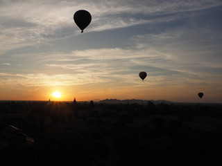 Airballoons during the sunrise