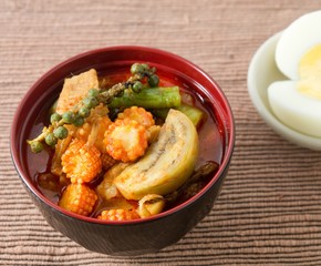 Red Curry and Coconut Milk with Boiled Egg