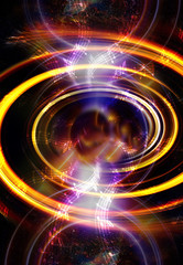 music note and Space and stars with abstrtact color background.