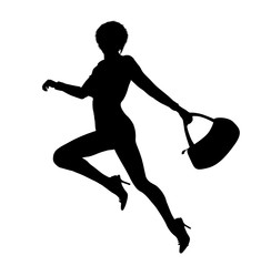 Illustration Happy Lady Purse