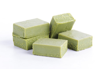 Group of powdered green tea chocolate