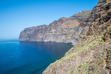 Fototapeta na wymiar Los Gigantes cliffs by the Atlantic Ocean in Tenerife, Canary Islands, Spain