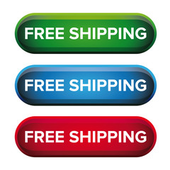 Fototapeta premium Free Shipping button vector