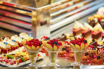 fruit desserts in French bakery