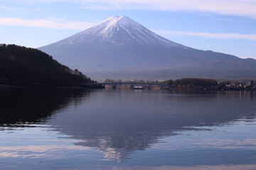 河口湖と富士山